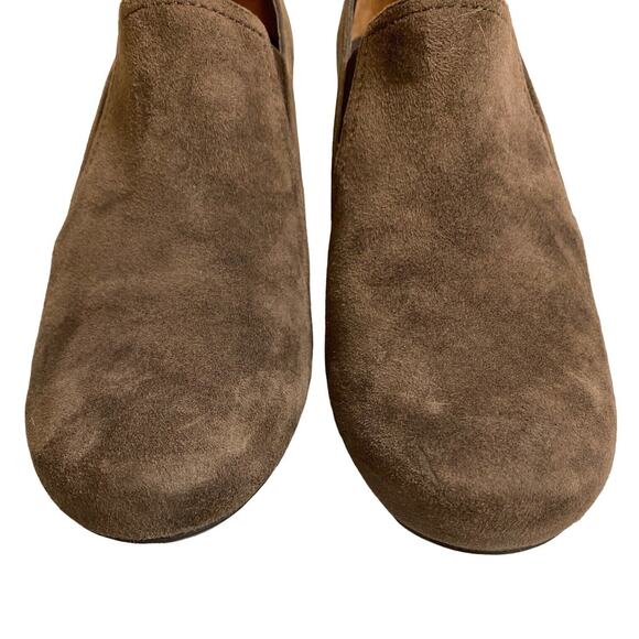 Paul Green Munchen Brown Suede Loafer Shoe Women Sz 7.5 Hidden Wedge Slip On - Picture 7 of 12